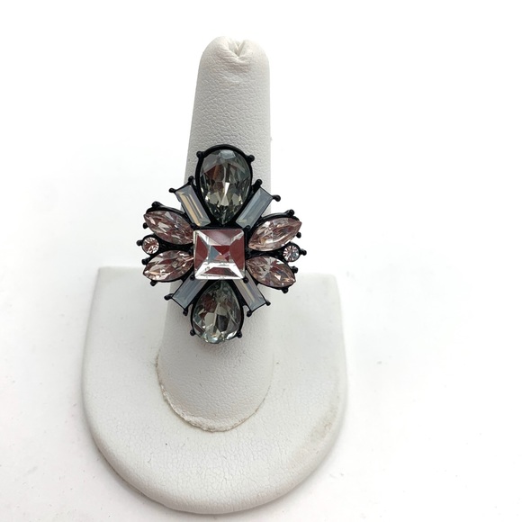 INC Women’s Black Cocktail Crystal Ring NEW $29.50 - Picture 2 of 4